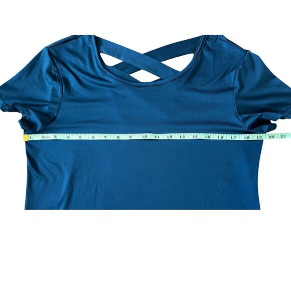 Adrienne Vittadini Blue Short Sleeve Active Tee Womens Size M - Picture 3 of 5